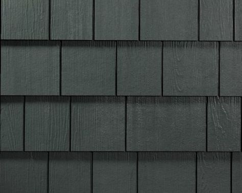 hardieshingle straight edge iron gray | James Hardie Fiber Cement Siding Colors & Options Camp Exterior, Moody Exterior, Hardie Shingle Siding, Siding Shingles, Lakehouse Exterior, Dark Contemporary, Siding Styles, Siding Ideas, Hardie Board