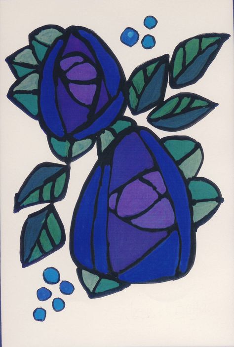 Glasgow Style, Mackintosh Rose, Art Nouveau Flowers, Folk Design, Watercolor Projects, Stained Glass Flowers, Art Deco Pattern, Glasgow Scotland, Art Nouveau Design