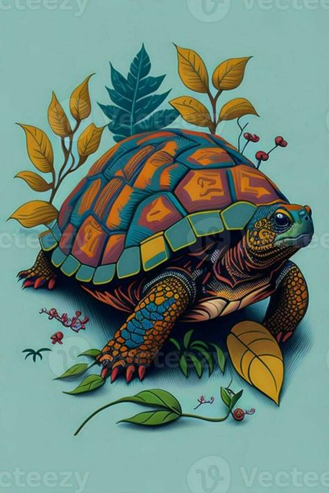 A detailed illustration of a Tortoise for a t-shirt design, wallpaper, and fashion Tortoise Wallpaper, Tortoise Illustration, Detailed Illustration, Tree Illustration, Professional Logo Design, Design Wallpaper, Line Illustration, Animation Design, Retro Illustration