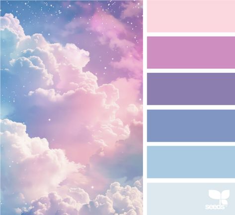 Design Seeds: Heavenly Hues Sleep Colour Palette, Purple And Pink Colour Palette, Soft Purple Palette, Pastel Pallete Colour, Heavenly Color Palette, Colour Palette Nature, Blue And Purple Palette, Pastel Colour Scheme, Secret Garden Color Palette