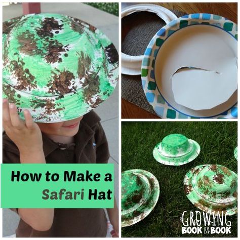 How to make a safari hat is perfect for using with the book, We're Going on a Lion Hunt! We Are Going On A Lion Hunt Activity, Going On A Safari Theme Preschool, Diy Safari Hat, Safari Hat Craft, Safari Crafts For Kids, Going On A Lion Hunt, Safari Hats, Preschool Jungle, Safari Crafts