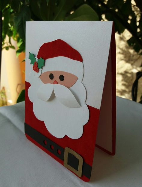 Card Diy Ideas, Christmas Cards Handmade Diy, Christmas Card Diy, Christmas Card Wishes, Christmas Art For Kids, Christmas Card Ideas, Santa Christmas Cards, Christmas Cards Kids, Craft Christmas