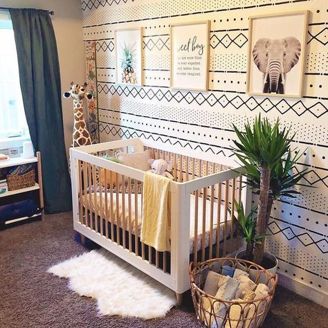 safari themed nursery, Gender Neutral Nursery Decor, Tribal Nursery Ideas, Safari Animals, Modern Baby Nursery Safari Nursery Boy, Safari Themed Nursery, Boy Nursery Themes, Baby Nursery Inspiration, Baby Boy Nursery Themes, Safari Theme Nursery, Baby Room Themes, Baby Nursery Themes, Baby Nursery Neutral