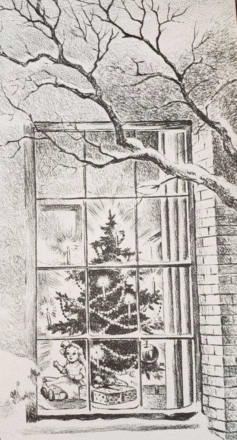 Beautiful Christmas Drawings, Christmas Sketch Ideas Creative, Winter Drawing Aesthetic, Pencil Drawings Christmas, Pencil Art Drawings Christmas, Christmas Card Pencil Drawings, Things To Draw Christmas Themed, Christmas Drawings Realistic, Merry Christmas Art Draw