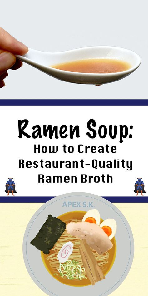 Homemade Ramen Broth, Diy Ramen, Authentic Japanese Ramen, Ramen At Home, Ramen Soup Recipes, Homemade Chicken Broth, Asian Soups, Ramen Recipes Easy, Chicken Broth Recipes