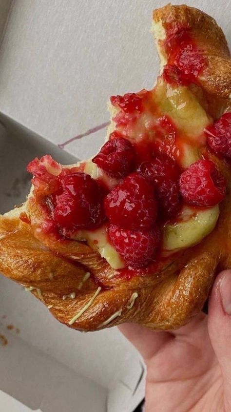 Raspberry Danish, Pastry Aesthetic, Danish Aesthetic, Danish Pastries, Danish Pastry, Strawberry Chocolate, Chocolate Fruit, Cake Pie, Think Food