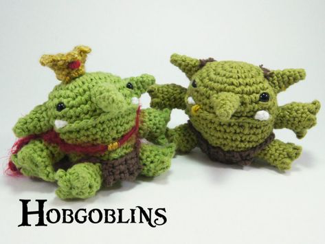 Warhammer Crochet Pattern, Goblin Crochet Pattern, Owlbear Crochet, Crochet Goblin Free Pattern, Crochet Goblin, Goblin Crochet, Monster Crochet, Dnd Crochet Patterns, Dnd Crochet