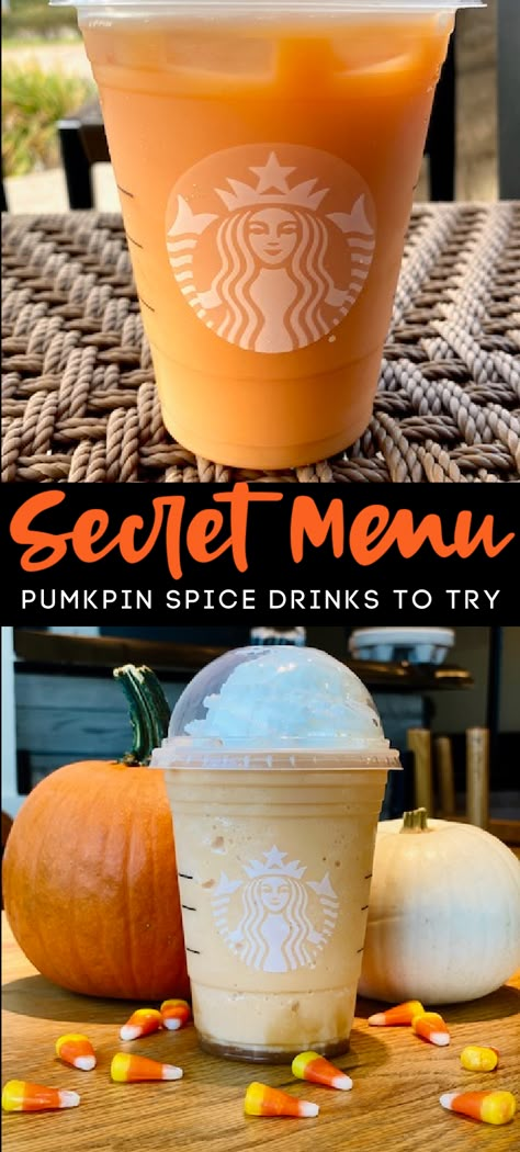 Starbucks Pumpkin Drinks Recipes, Fall Secret Starbucks Drinks, Pumpkin Coffee Drinks Starbucks, Starbucks Pumpkin Drink Order, Starbucks Secret Fall Drinks, Iced Pumpkin Drinks Starbucks, Pumpkin Starbucks Orders, Cheap Pumpkin Starbucks Drinks, Starbucks Secret Menu Drinks Pumpkin