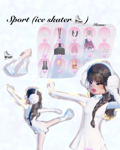 Dti Ice Skaters, Ice Skater Dress To Impress, Dress To Impress Codes Non Vip, Themes In Dress To Impress, Dress To Impress Inspo Roblox Game, Dress To Impress Ideas Roblox Game, Tennis Dress To Impress, Sport Dress To Impress Outfit, Dress To Impress Theme Fitness