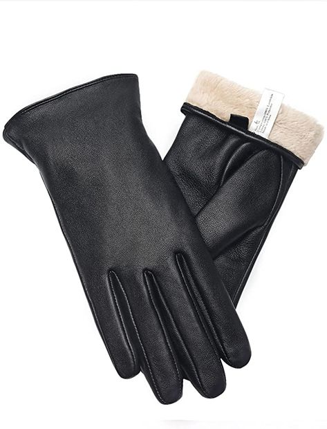 Vislivin Full-Hand Womens Touch screen Gloves Genuine Leather Gloves Warm Winter Texting Driving Glove Black XL at Amazon Women’s Clothing store Winter Leather Gloves, Black Leather Outfit, Leather Gloves Women, Texting Gloves, Gloves Women, Warmest Winter Gloves, Cold Weather Gloves, Mens Casual Dress Outfits, Driving Gloves