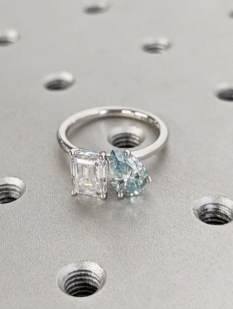 Pear and Emerald Cut Toi Et Moi Moissanite Ring / Light Blue Pear Moissanite Engagement Ring / White Gold Anniversary Ring / Two Stone Ring

MAIN STONE #1
Type: Braverman Moissanite
Cut: Emerald
Color: D
Clarity: VVS

#celebrity #ring #2 #stone #ring #anniversary #ring #double #stone #ring #emerald #ring #engagement #ring #moissanite #ring #pear #emerald #ring #pear #ring #toi #et #moi #ring #trendy #ring #two #stone #ring #wedding #ring Two Stone Engagement Ring Silver, Engagement Rings Two Stone, 2 Stone Ring, Two Stone Engagement Ring, Colored Stone Engagement Rings, Pear Moissanite Engagement Ring, Moissanite Engagement Ring White Gold, Gold Anniversary Rings, Colored Engagement Rings