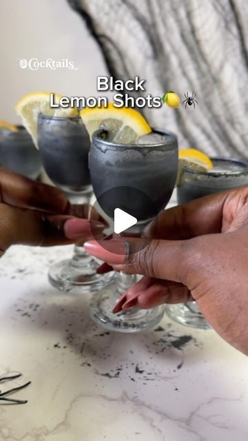 Cocktails (21+ to follow) on Instagram: "Dark, tangy, and dangerously delicious! Zest meets darkness this Halloween🕷️👻
#cocktails #lemondrop #spooky #halloweendrinks #halloweencocktails #lemondropshots #shots" Lemon Drop Shots, Lemon Shots, Cocktail Shots, Halloween Cocktail, Halloween Cocktails, Halloween Drinks, Halloween Haunted Houses, Halloween Food, Follow On Instagram