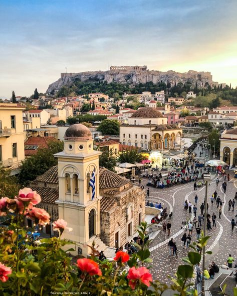 #spring #flowers #photooftheday #travel #greece #travelphotography Athens Greece Photography, Monastiraki Athens, Athens Travel, Greece Itinerary, Athens City, Greece Photography, Greece Travel Guide, Places To Visit In Paris, Greece Vacation