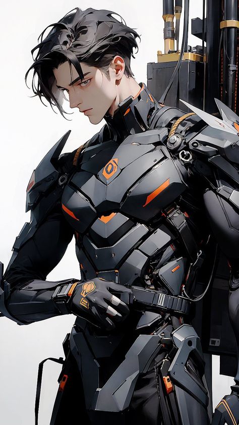 Android Male Art, Si Fi Characters, Cyberpunk Armor Men, Futuristic Soldier Concept Art, Sci Fi Oc Male, Sci Fi Power Armor, Scifi Anime Character, Sci Fi Male Character Design, Futuristic Character Design Male