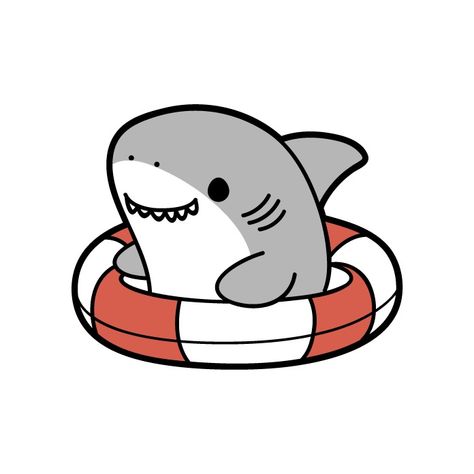 shark on a inflatable Shark Cartoon Drawing Cute, Cute Sea Animal Drawings, Cute Animal Drawings Sketches, Cute Shark Doodle, Shark Cute Drawing, Cartoon Shark Drawing, Cute Shark Art, Cute Shark Drawing, Shark Drawing Easy