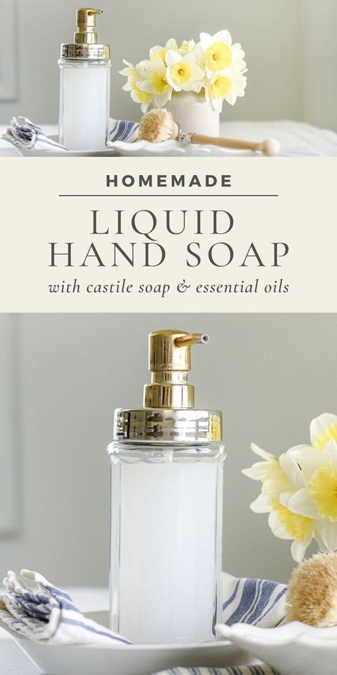 Diy Liquid Hand Soap, Liquid Hand Soap Recipe, Castile Soap Uses, Foaming Hand Soap Recipe, Essential Oil Hand Soap, Hand Soap Recipe, Homemade Hand Soap, Diy Foaming Hand Soap, Diy Hand Soap