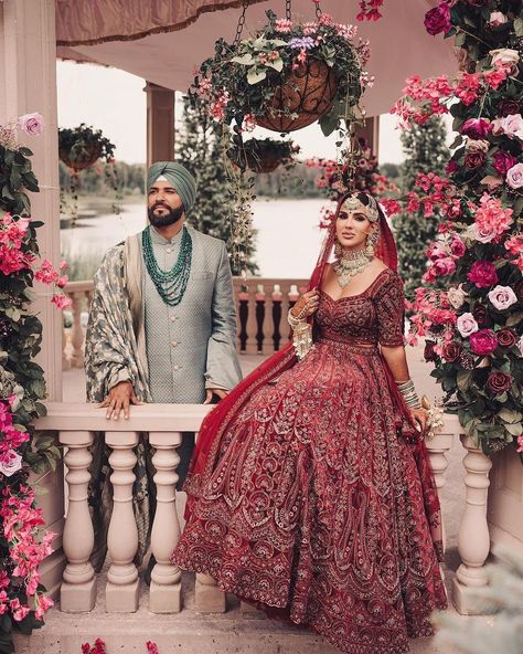 Embracing forever in a tapestry of love and royalty✨❤️ Bridal Lenghas, Kurta Ideas, Punjabi Wedding Dress, Green Sherwani, Wedding Kurta, Bridal Songs, Indian Wedding Photography Poses, Wedding Traditions, Wedding Dress Men