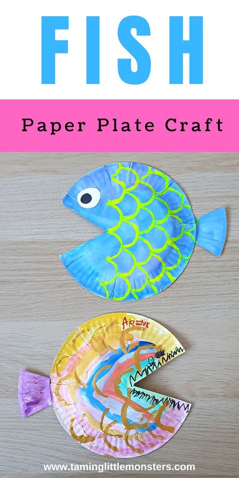 Easy Paper Plate Fish Craft for Toddlers and Preschoolers - Taming Little Monsters Fish Eyfs Craft, Underwater Animals Preschool, Under The Sea Preschool Activities Art Projects, Beach And Ocean Crafts For Toddlers, Sea Themed Preschool Activities, Fish Projects For Preschool, Preschool Aquarium Crafts, Under The Sea Activity For Toddlers, Under The Sea Animals Crafts