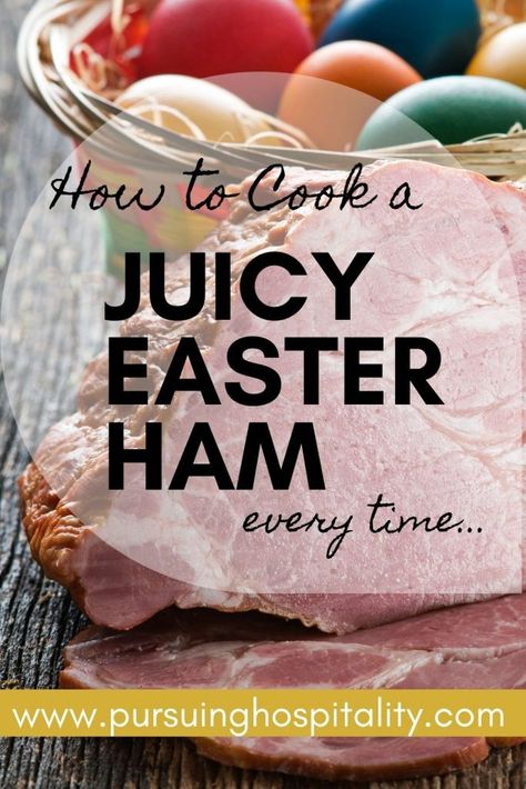 Bone In Easter Ham, How To Cook A Whole Ham, How To Cook A Ham, Best Easter Ham, Honey Baked Ham Glaze, Baked Easter Ham, Easter Ham Dinner, Ham Cooking Time, Easter Ham Glaze