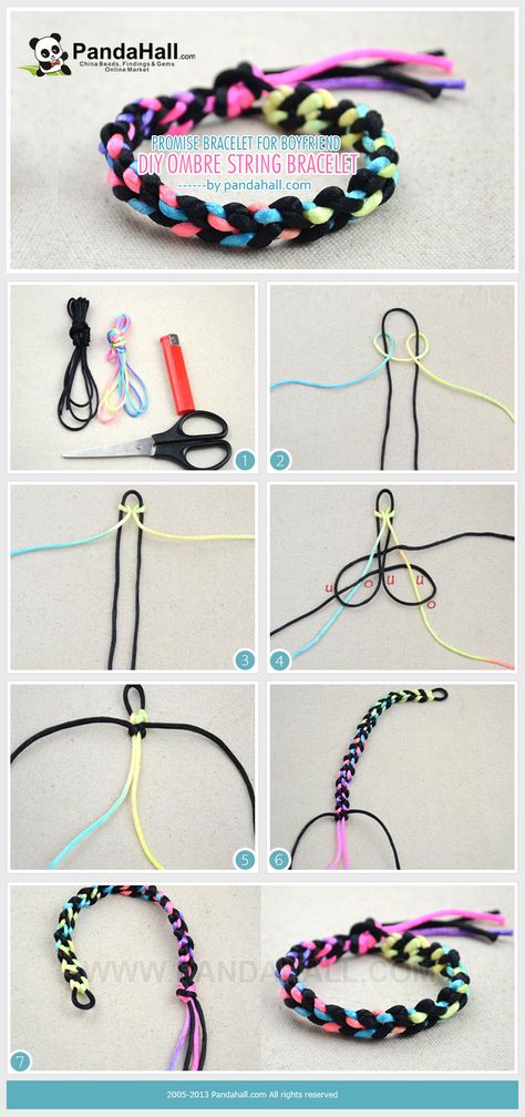 This tutorial will show you how to make a DIY ombre string bracelet quickly; this design is also quite suitable to be promise bracelet for a boyfriend. Promise Bracelet, Bracelets For Boyfriend, Diy Ombre, Diy Bracelets Tutorials, Diy Bracelets Easy, Boyfriend Diy, Diy Bracelets Patterns, Friendship Bracelets Diy, Braided Bracelet