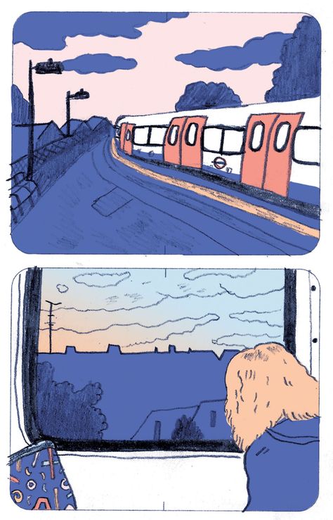 Bus Illustration, Bus Drawing, Train Window, Train Drawing, Train Illustration, Window Illustration, Window Drawing, Scene Drawing, Graphic Novel Art