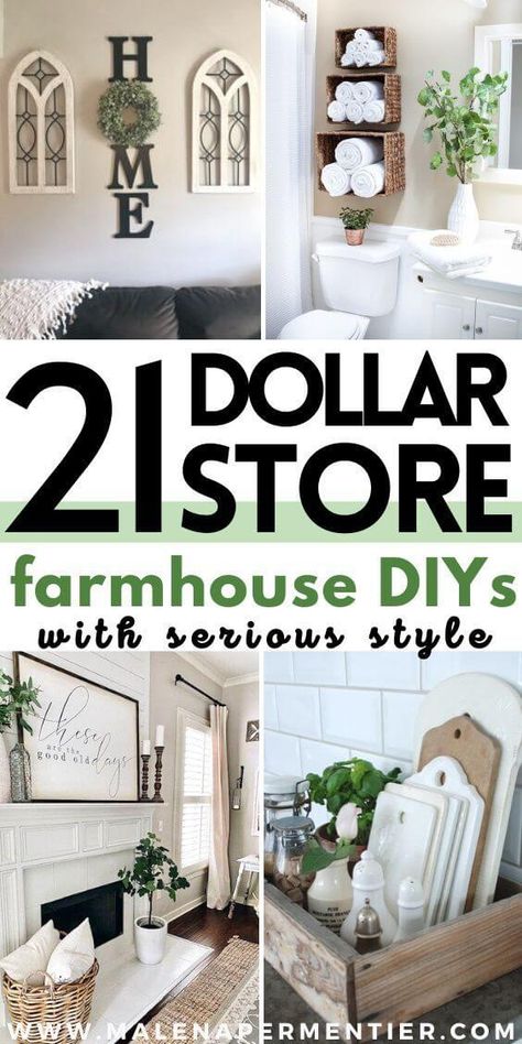 Dollar Tree Farmhouse, Diy Farmhouse Ideas, Affordable Farmhouse, Diy Farmhouse Decoration, Diy Home Decor For Apartments, Tree Projects, Decorating Farmhouse, Dollar Store Hacks, Geek Decor