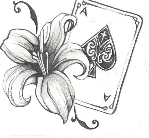 ace Ace Of Spades Tattoo, Spade Symbol, Spade Tattoo, Ace Tattoo, Lilies Drawing, Card Tattoo Designs, Meaningful Tattoo Quotes, Prison Art, Skull And Roses