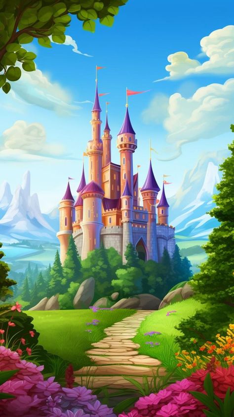 Discover the allure of a breathtaking Castle Keep nestled amidst the captivating beauty of an Enchanted Forest. Explore the mystique of this magical place, where history meets nature seamlessly. Immerse yourself in the charm of this enchanting destination. #Castle #Keep #EnchantedForest #Magical #NatureBeauty #HistoricSite Castle Cartoon, Castle Keep, Castle Background, Disney Castle, Cartoon Background, Pink Houses, Magical Places, Enchanted Forest, Disney Cartoons