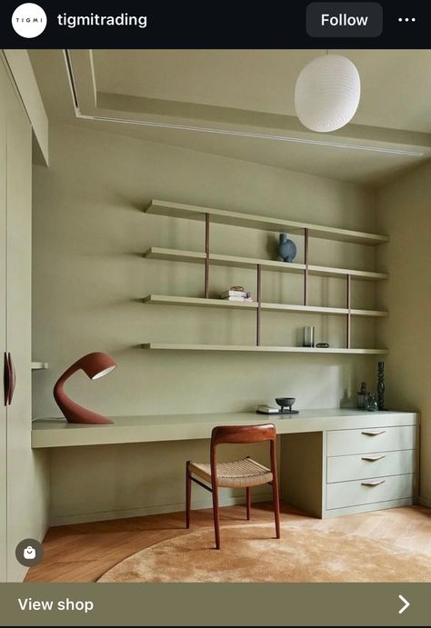 Desk Dresser Combo, Office Wall Colors, Kids Bedroom Inspiration, Desk Inspiration, Study Nook, Desk Dresser, Studio Interior, Home Office Space, Interior Photography