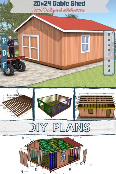 Free Shed Plans 16x20, 20x20 Shed Plans, T1 11 Siding, 12x24 Shed, Diy Sheds, 10x12 Shed, 10x12 Shed Plans, Shed Frame, Diy Storage Shed Plans