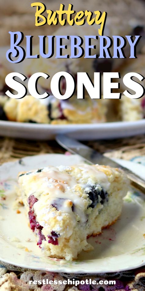 Recipes For Scones Easy, Lemon Blueberry Scones Recipe Easy, Flaky Scones Recipe, Blueberry Scones With Lemon Glaze, Easter Scones, Lemon Blueberry Scones Recipe, Blueberry Lemon Scones Recipe, Easy Blueberry Scones Recipe, Recipes For Scones