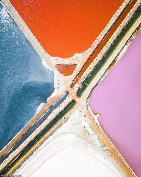 Hutt Lagoon, Lake Photography, Aerial Images, News Agency, Abstract Nature, Birds Eye View, Color Stories, World Of Color, Op Art