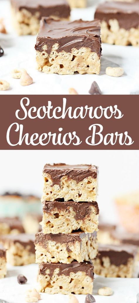 Cherios Recipes, Cheerios Dessert, Cheerios Bars, Cheerios Recipes, Scotcheroos Recipe, Cheerio Bars, Easy Dessert Bars, Cereal Treats, Butter Bars