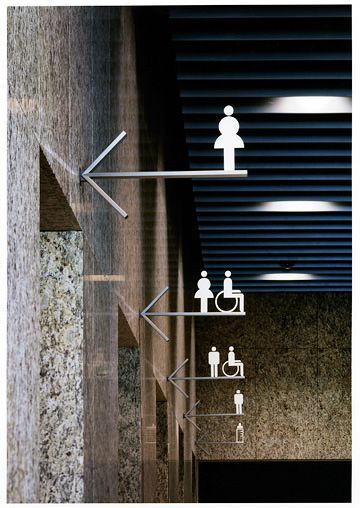 // r e s t r o o m Toilet Signage, Bathroom Signage, Restrooms Signage, Wc Sign, Wayfinding Signage Design, Wayfinding Signs, Restroom Design, Wayfinding Design, Signage System