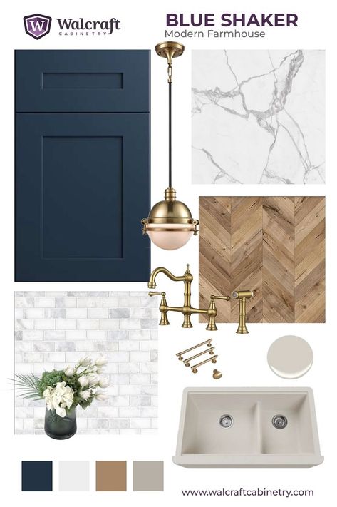 #kitchentools #kitchenrenovation #kitchen Small White And Blue Kitchen Ideas, Navy Blue And Marble Kitchen, White Blue Cabinets Kitchen, Blue Tone Kitchen Cabinets, Modern Kitchen With Blue Cabinets, Backsplash Kitchen With Navy Cabinets, Blue And Navy Kitchen, Light Wood And Blue Kitchen, Kitchen Ideas Navy Cabinets