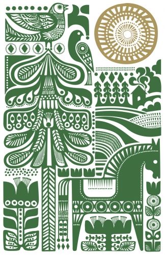 Sanna Annukka's "Call of the Cuckoo" Sanna Annukka, Arte Folk, Scandinavian Pattern, Folk Design, Scandinavian Folk Art, Scandinavian Art, Illustration Inspiration, Linocut, Scandinavian Design