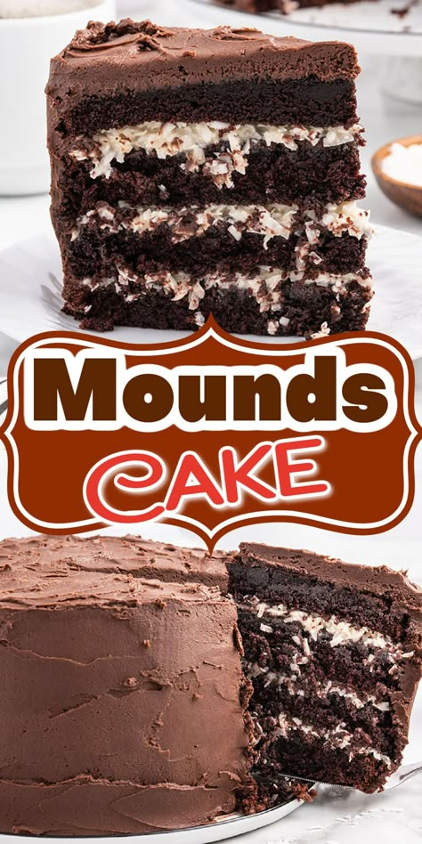 Mounds Layer Cake Recipe, Mounds Cake Recipe Coconut Chocolate, Mounds Cake Easy, Almond Joy Cake Recipe, Mounds Cheesecake, Peter Paul Mound Cake Recipe, Mounds Poke Cake Recipes, Run Cake Recipe, Wow Cake Recipe