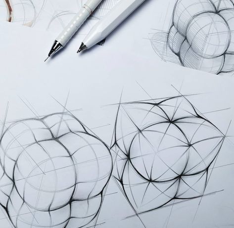 Sketches & Illustrations 2021 (Part 1) on Behance Complex 3d Shapes, Volume Drawing, Geometric Shapes Drawing, Perspective Drawing Lessons, Art Basics, Industrial Design Sketch, Perspective Art, Architecture Drawing Art, Basic Drawing