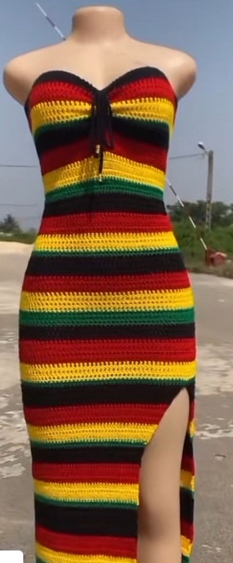 Reggae Aesthetic Outfit, Rasta Dress, Rasta Clothes, Crochet Jacket Pattern, Crochet Aesthetic, Crochet Dresses, Crochet Clothing And Accessories, Crochet Jacket, Jacket Pattern