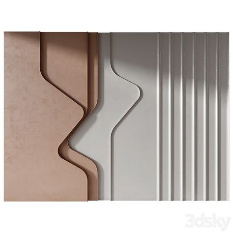 Panel 097 - Other decorative objects - 3D model Grooves On Wall, Wall Panelling Design, Wall Cladding Designs, Mdf Wall Panels, Modern Wall Paneling, Wood Wall Panel, 3d Panel, Cladding Design, Mdf Panel