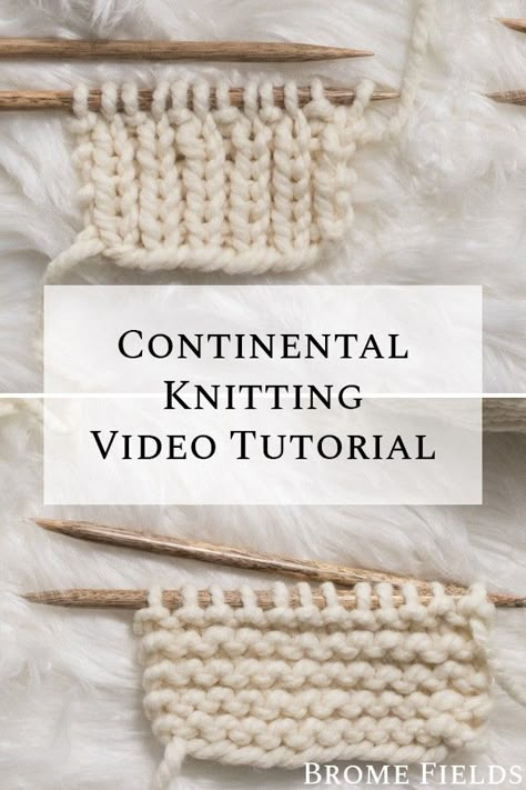 How To Continental Knit, How To Knit Video, Knitting Continental Style, How To Knit Continental Style, Continental Knitting Tutorial, Continental Knitting For Beginners, Continental Knitting, Knitting Techniques Tutorials, Knitting 101