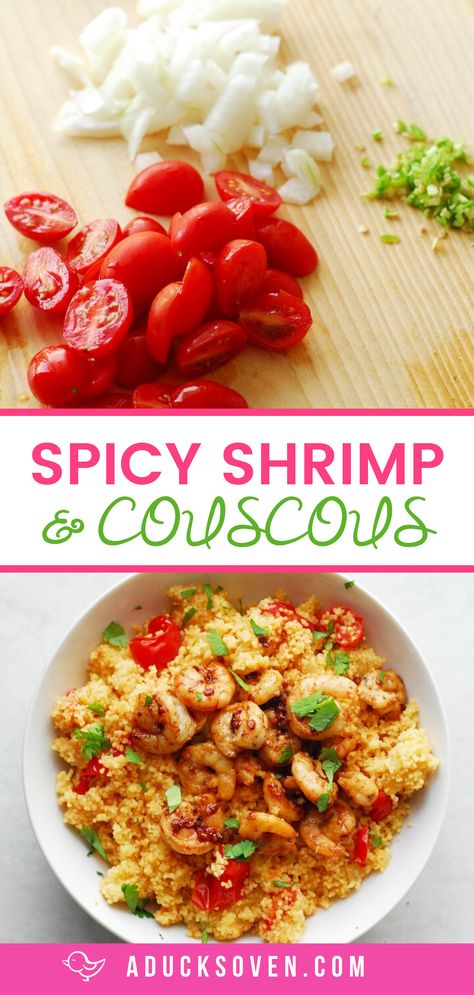 Shrimp And Couscous Recipes, Shrimp Couscous Recipes, Shrimp Couscous, Simple Couscous Recipes, Simple Marinade, Spicy Seafood, Couscous Recipes, Easy Party Food, Spicy Shrimp