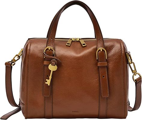 Fossil Womens Carlie Satchel, Black, One Size US: Handbags: Amazon.com Leather Satchel Handbags, Leather Satchel Bag, Satchel Purse, Satchel Handbags, Women Accessories Bags, Leather Satchel, Leather Handbag, Crossbody Strap, Leather Working