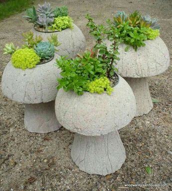 Container Water Gardens, Cement Garden, Garden Mushrooms, Concrete Diy Projects, Cement Planters, Concrete Garden, Garden Deco, Garden Art Projects, Home Center