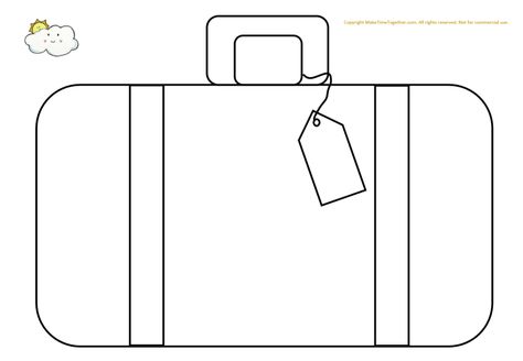 Free Printable Suitcase Packing Activity – Make Time Together Activity to discuss what you need to pack for different trips. I used this for Rainbows Camp Stage 1 badge. Suitcase Projects For School, Printable Suitcase Template, Suitcase Coloring Page, Suitcase Template Free Printable, Suitcase Craft Preschool, Suitcase Craft For Kids, Paper Suitcase Template, Suitcase Printable, Suitcase Template