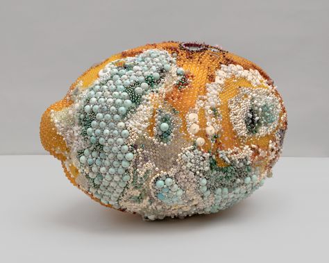 Moldy Fruit Sculptures Formed From Precious Gemstones Challenge Perceptions of Decoration and Decay | Colossal Moldy Fruit, Kathleen Ryan, Fruit Sculptures, Rotten Fruit, Growth And Decay, Colossal Art, Modern Crafts, Emerald City, Fruit Art