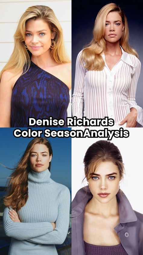 Denise Richards' color season is Soft Summer: explore her palette traits, compare with Soft Summer celebrities, and see why she fits. Cool Summer Celebrities, Soft Summer Celebrities, Summer Color Season, Summer Celebrities, Body Shape Guide, Soft Summer Palette, Soft Summer Color Palette, Colour Psychology, Soft Summer Colors