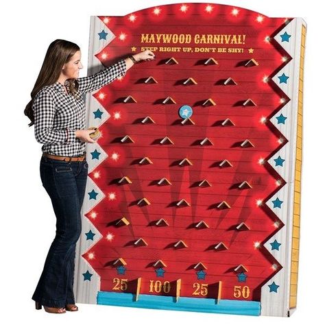 Plinko like board drop game  Party entertainment Carnival | Home & Garden, Greeting Cards & Party Supply, Party Supplies | eBay! Game Show Party, Plinko Board, Plinko Game, Diy Carnival Games, Carnival Birthday Party Theme, Diy Carnival, Creepy Carnival, School Carnival, Games For Family