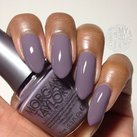 Lavender Nails On Brown Skin, Dark Lavender Nails, Purple Nails On Dark Skin, Lavender Grey Nails Acrylic, Purplish Grey Nails, Lavender Fall Nails 2022, Dark Skin Nail Polish, Purple Grey Nail Polish, Purple Gray Nail Polish