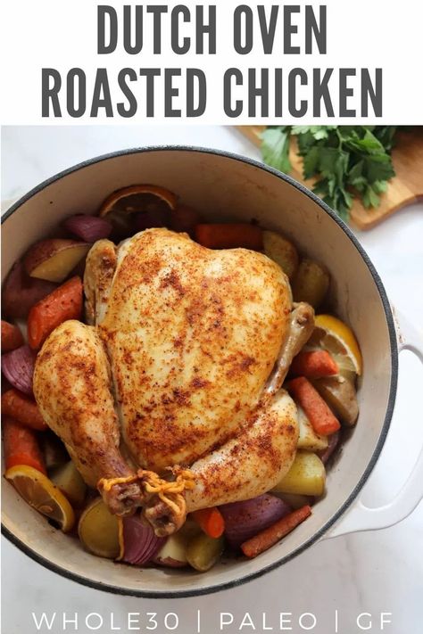 Whole Chicken Recipes Oven, Roast Chicken Seasoning, Dutch Oven Roast Chicken, Oven Roasted Whole Chicken, Roasted Whole Chicken, Whole Chicken Recipe, Meals Dinner, Oven Chicken Recipes, Whole Chicken Recipes